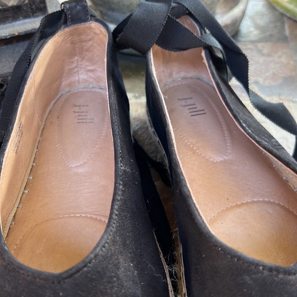 JJill black suede ballerina ankle tie espadrille 7 - Picture 8 of 10